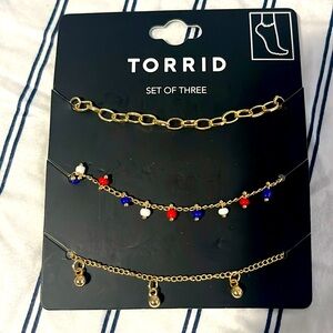 NEW Red White Blue‎ Patriotic Anklet